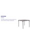 Emma and Oliver 2.83-Foot Square Bi-Fold Plastic Folding Table with Carrying Handle